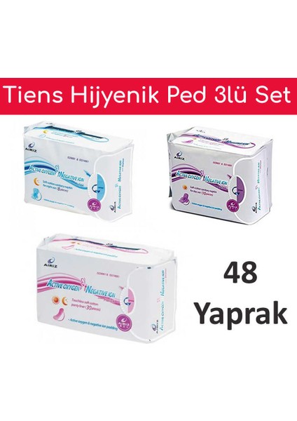 Airiz Hijyenik Kadın Pedi 3 Lü Paket ( 1 Günlük + 1 Gündüz +1 Gece )