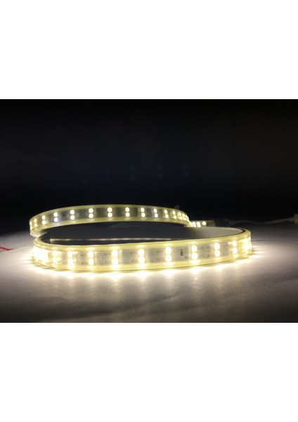 Dış Mekan 3 Çipli Silikonlu Şerit LED 220 V Double Pcb Gün Işığı 1 m