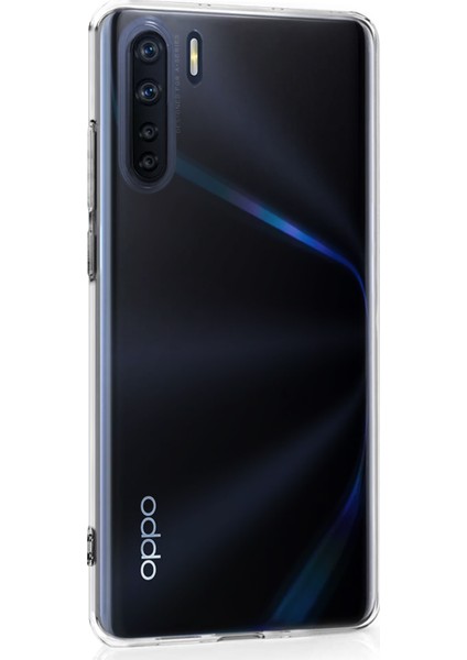 Oppo A91 Kılıf Transparent Soft Beyaz