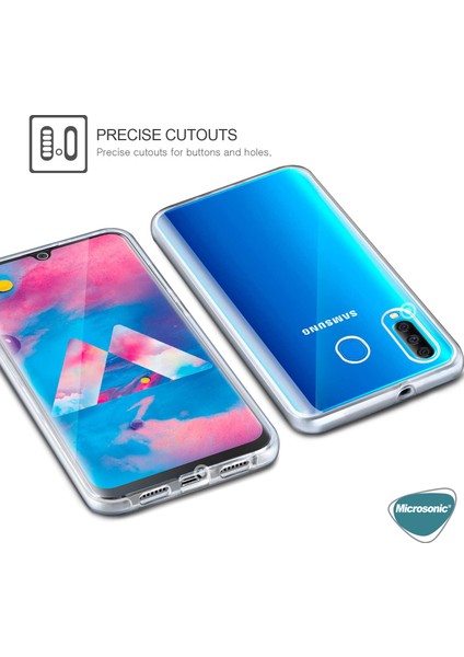 Samsung Galaxy M30 Kılıf 6 Tarafı Tam Full Koruma 360 Clear Soft Şeffaf