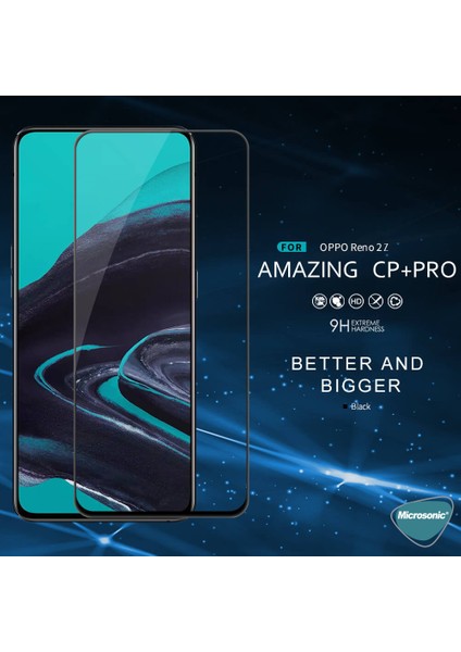 Oppo Reno 2z Tam Kaplayan Temperli Cam Ekran Koruyucu Siyah