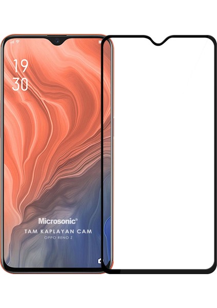 Oppo Reno Z Tam Kaplayan Temperli Cam Ekran Koruyucu Siyah