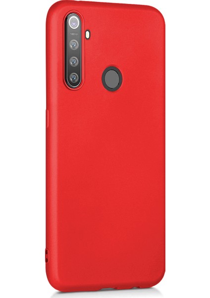 Matte Silicone Realme 5 Pro Kılıf Kırmızı