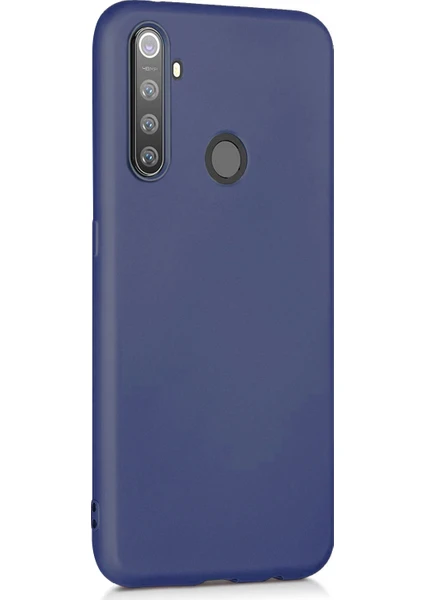 Matte Silicone Realme 5 Pro Kılıf Lacivert