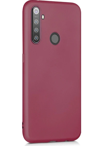 Matte Silicone Realme 5 Pro Kılıf Mor