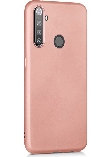 Matte Silicone Realme 5 Pro Kılıf Rose Gold