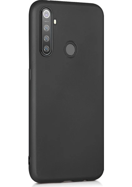 Matte Silicone Realme 5 Pro Kılıf Siyah