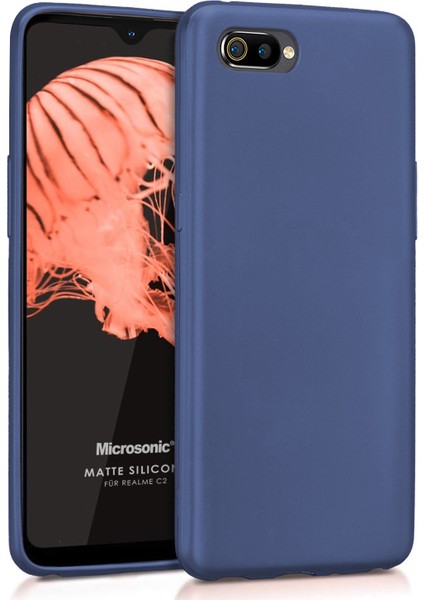 Matte Silicone Realme C2 Kılıf Lacivert