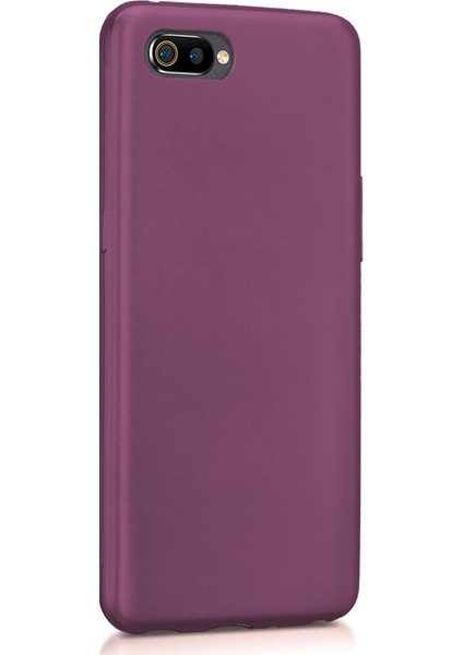 Matte Silicone Realme C2 Kılıf Mor