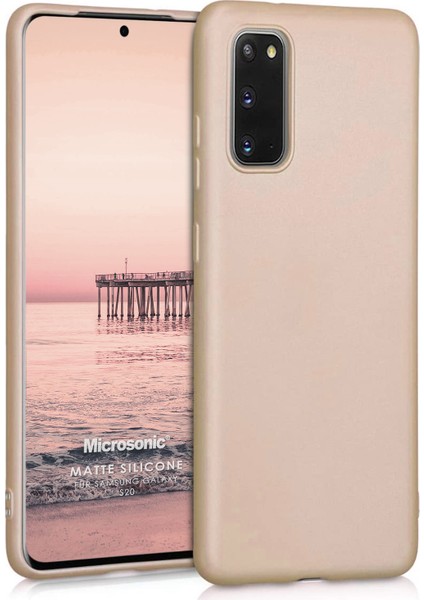 Matte Silicone Samsung Galaxy S20 Kılıf Gold