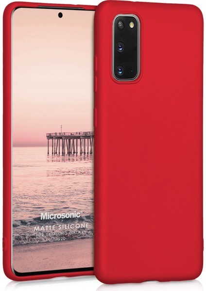 Matte Silicone Samsung Galaxy S20 Kılıf Kırmızı