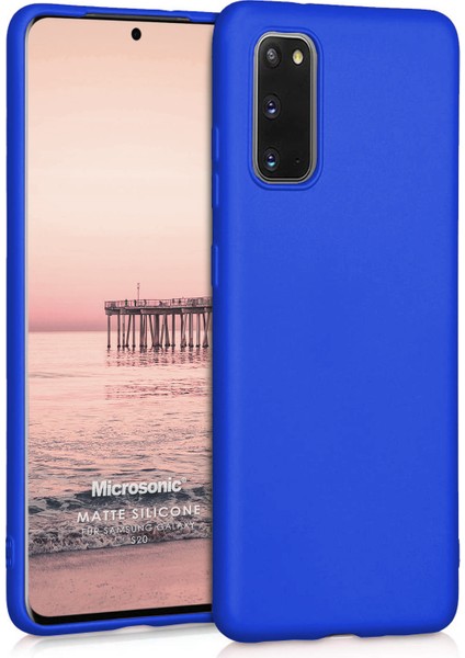 Matte Silicone Samsung Galaxy S20 Kılıf Mavi