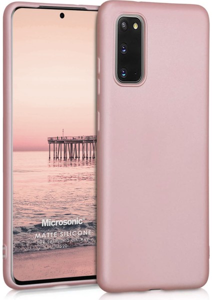 Matte Silicone Samsung Galaxy S20 Kılıf Rose Gold