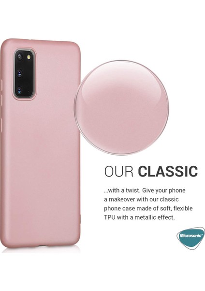 Matte Silicone Samsung Galaxy S20 Kılıf Rose Gold