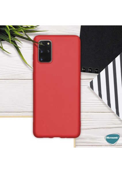 Matte Silicone Samsung Galaxy S20 Plus Kılıf Kırmızı