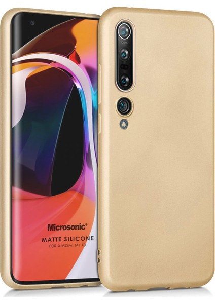 Matte Silicone Xiaomi Mi 10 Kılıf Gold