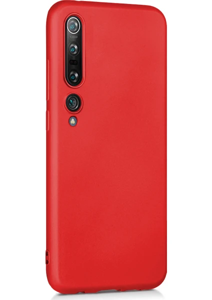 Matte Silicone Xiaomi Mi 10 Kılıf Kırmızı