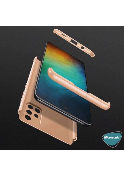 Samsung Galaxy A51 Kılıf Double Dip 360 Protective Gold