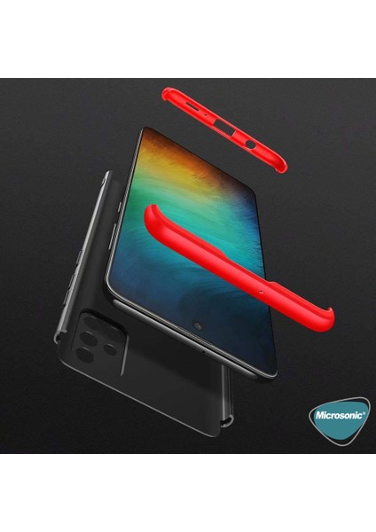 Samsung Galaxy A51 Kılıf Double Dip 360 Protective Siyah Kırmızı