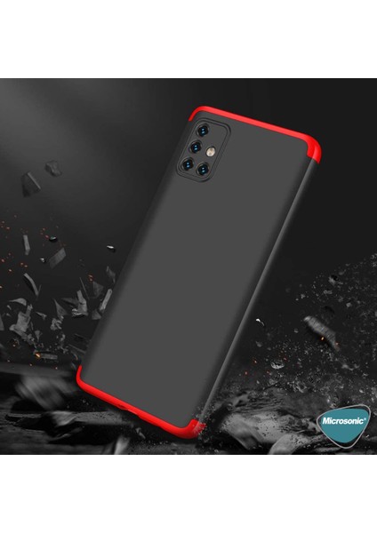 Samsung Galaxy A51 Kılıf Double Dip 360 Protective Siyah Kırmızı