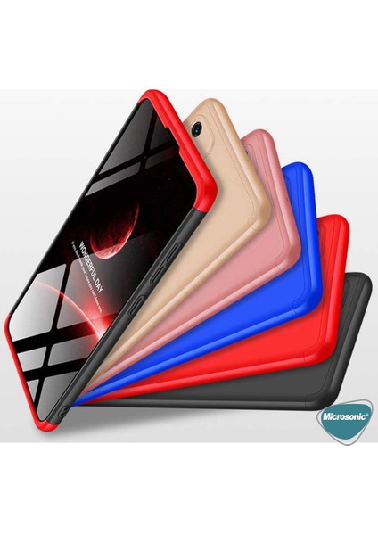 Samsung Galaxy A51 Kılıf Double Dip 360 Protective Siyah Kırmızı