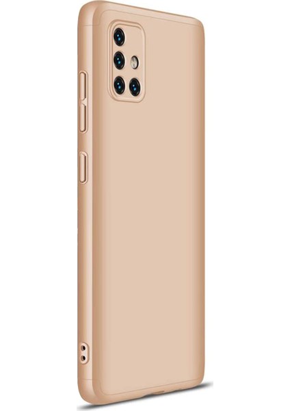 Samsung Galaxy A71 Kılıf Double Dip 360 Protective Gold