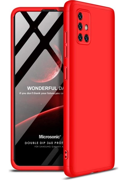 Samsung Galaxy A71 Kılıf Double Dip 360 Protective Kırmızı