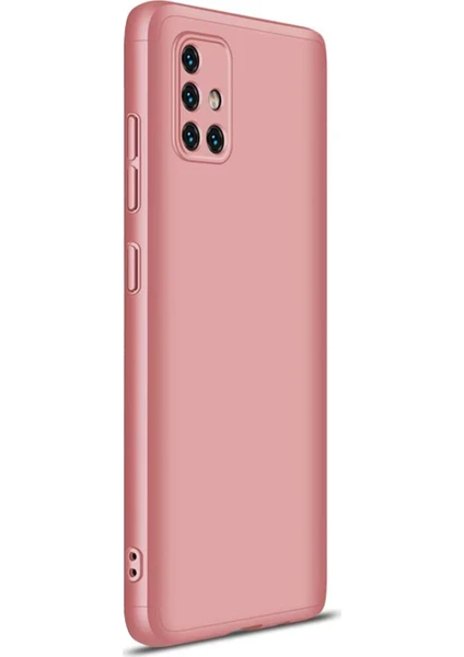 Samsung Galaxy A71 Kılıf Double Dip 360 Protective Rose Gold