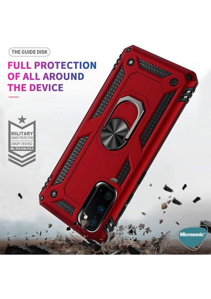 Samsung Galaxy S20 Kılıf Military Ring Holder Rose Gold