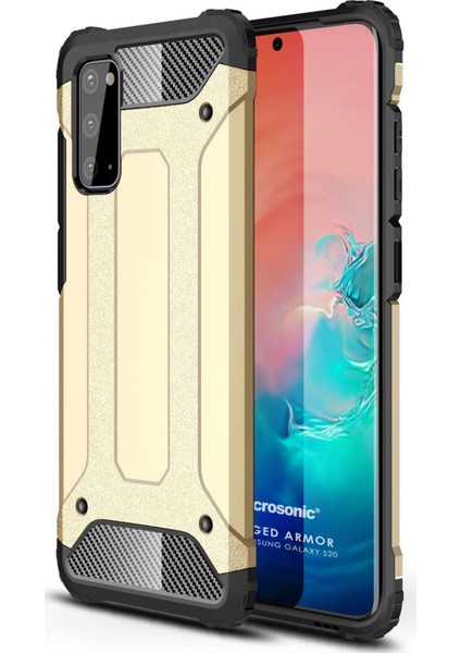 Samsung Galaxy S20 Kılıf Rugged Armor Gold