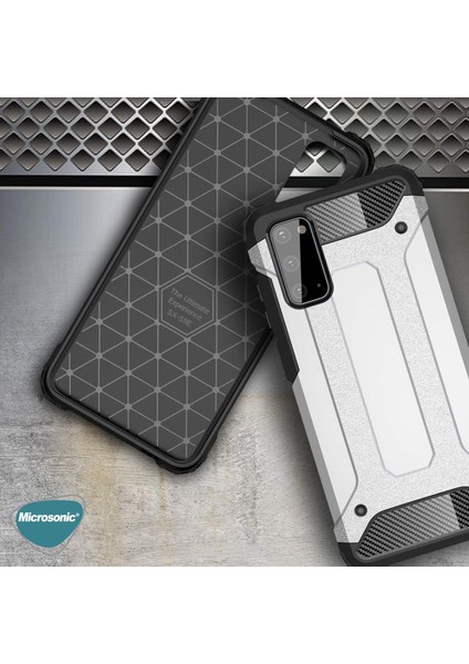 Samsung Galaxy S20 Kılıf Rugged Armor Gümüş