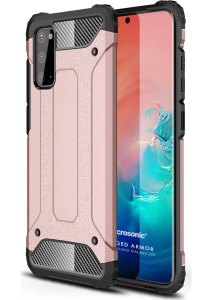 Samsung Galaxy S20 Kılıf Rugged Armor Rose Gold