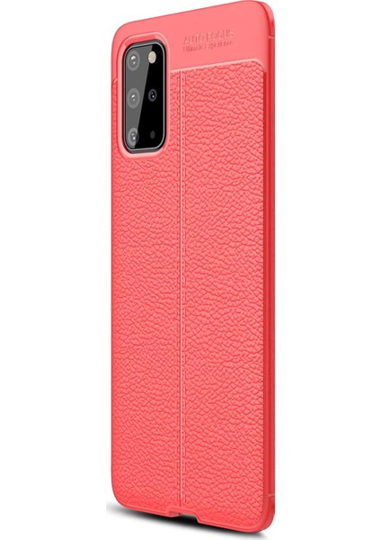 Samsung Galaxy S20 Plus Kılıf Deri Dokulu Silikon Kırmızı