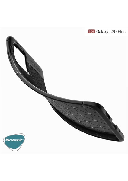 Samsung Galaxy S20 Plus Kılıf Deri Dokulu Silikon Kırmızı