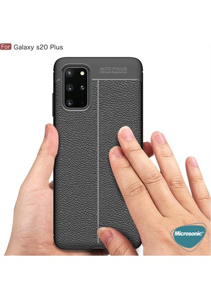 Samsung Galaxy S20 Plus Kılıf Deri Dokulu Silikon Kırmızı