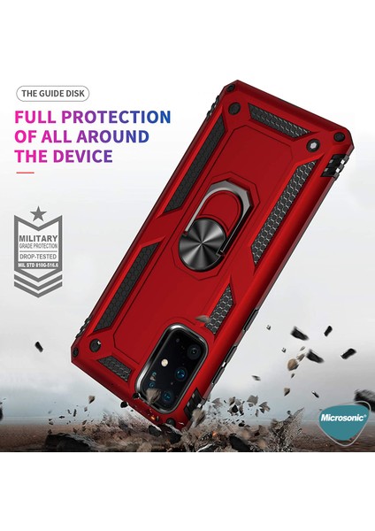 Samsung Galaxy S20 Plus Kılıf Military Ring Holder Gold