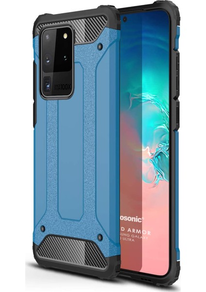 Samsung Galaxy S20 Ultra Kılıf Rugged Armor Mavi