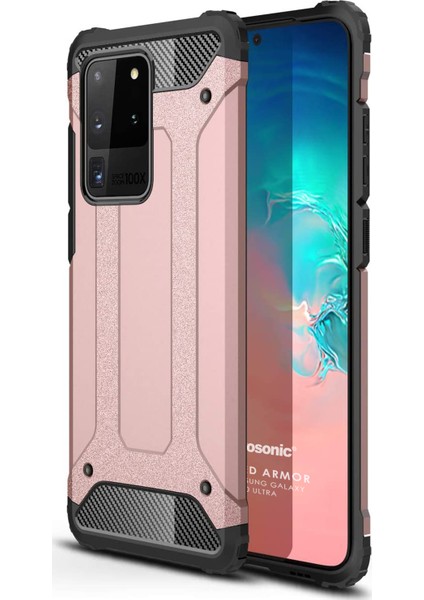 Samsung Galaxy S20 Ultra Kılıf Rugged Armor Rose Gold