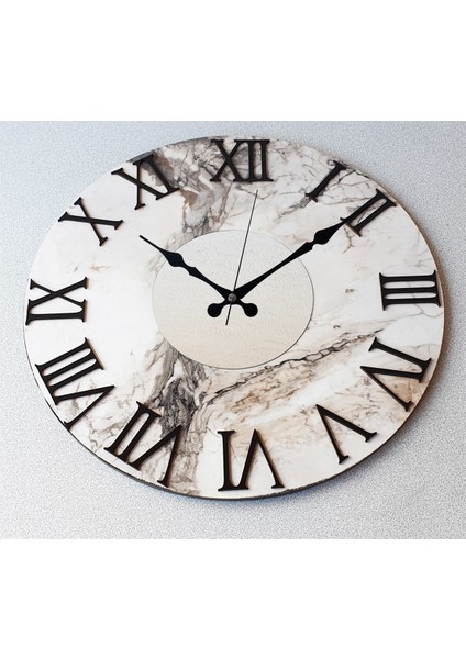 Mermer Desenli Aynalı Duvar Saati fırsatları