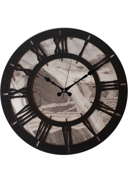 Mermer Desenli Duvar Saati