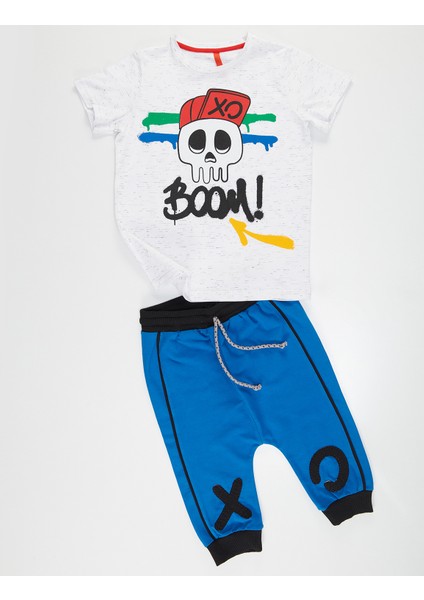 Xo Boom Erkek Çocuk T-shirt Kapri Şort Takım