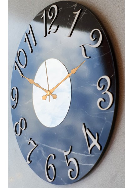 Mermer Desenli Aynalı Duvar Saati modelleri