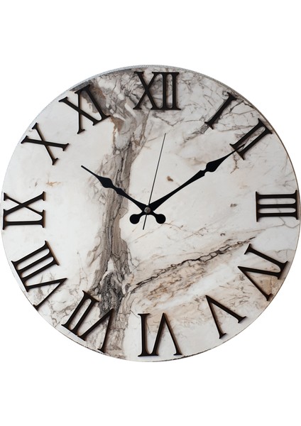 Mermer Desenli Duvar Saati
