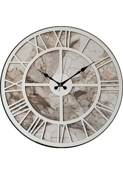 Mermer Desenli Duvar Saati