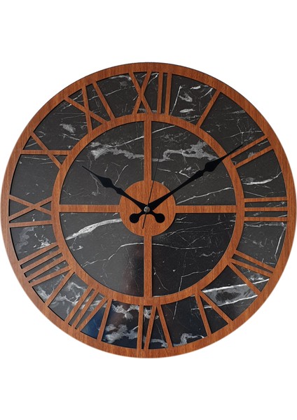 Mermer Desenli Duvar Saati