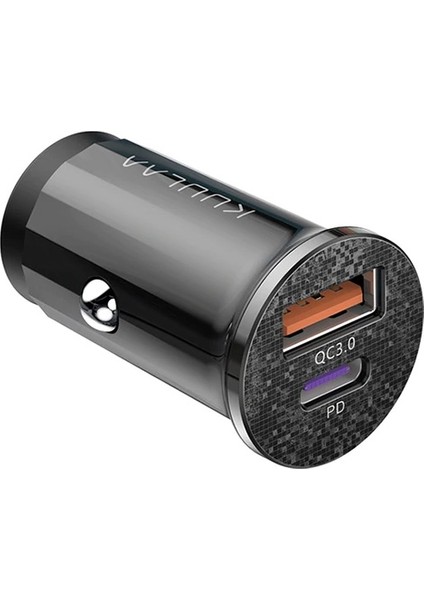 Kuulaa 48W USB + Type-C Çift Çıkışlı Mini Hızlı Araç Şarj Cihazı AL-32044