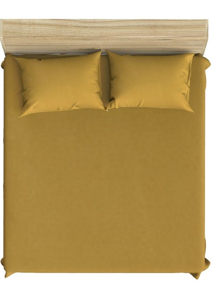 Tek Kişilik Penye Lastikli Çarşaf 100 x 200 Cm Açık Hardal