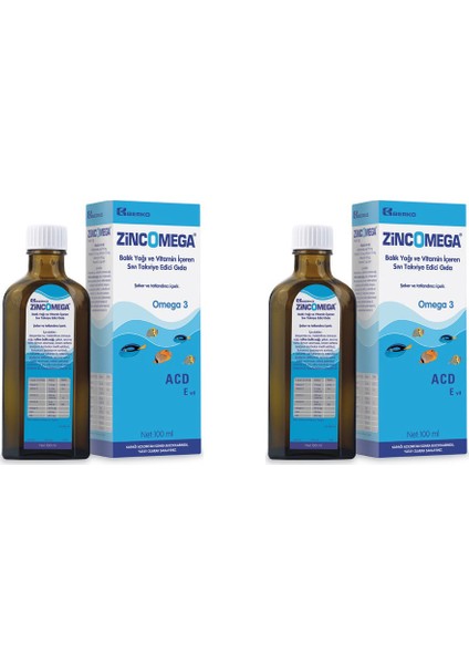 Balık Yağı Omega 3 Acd3 E Vitamini 100ML x 2 Adet
