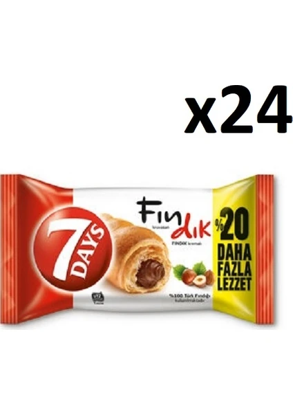 7days Fındık Kremalı Kruvasan 72 gr 24'lü 1 Koli