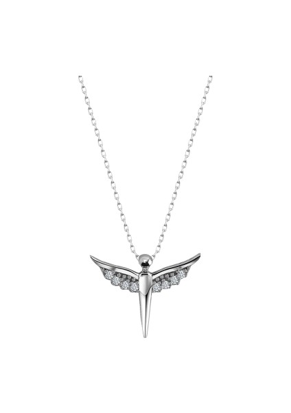 925 Ayar Gümüş Swarovski Melek Kolye